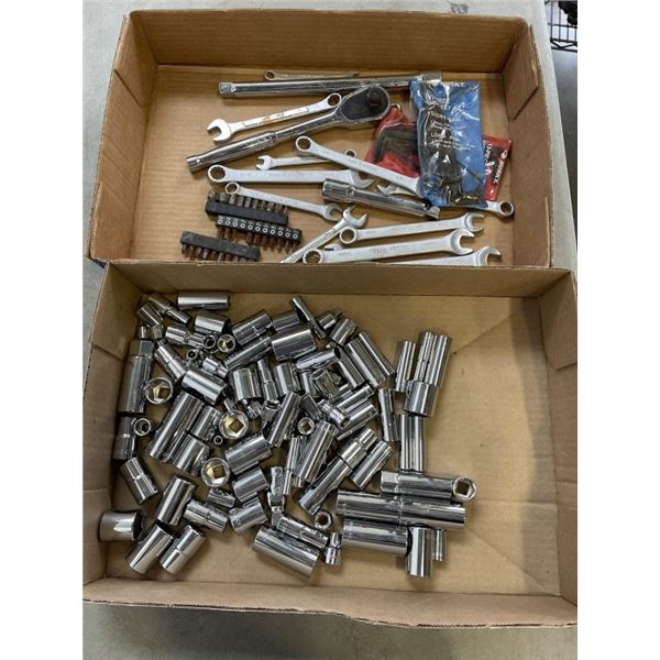 2 TRAYS OF SOCKETS AND WRENCHES