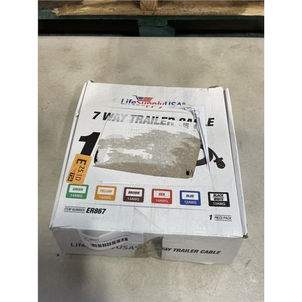 AS NEW 7 WAY LIGHTED TRAILER CABLE