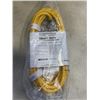 Image 3 : AS NEW 25FT YELLOW  INDOOR OUTDOOR HEAVY DUTY LIGHTED 3 WIRE GROUNDED EXTENSION CORD 14AWG