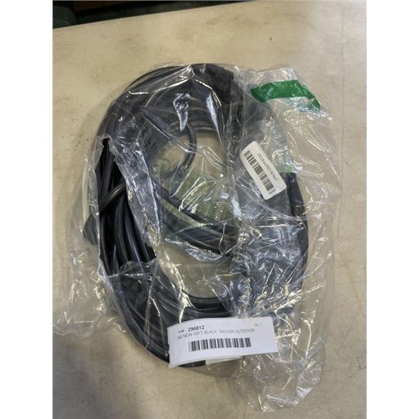 AS NEW 50FT BLACK  INDOOR OUTDOOR HEAVY DUTY LIGHTED 3 WIRE GROUNDED EXTENSION CORD 14AWG
