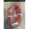 Image 1 : AS NEW 75FT ORANGE  INDOOR OUTDOOR HEAVY DUTY LIGHTED 3 WIRE GROUNDED EXTENSION CORD 16AWG