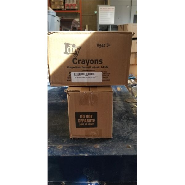 2 NEW CASES OF IDIY CRAYON SETS, 24 SETS OF 12 PER CASE, 48 TOTAL SETS OF 12