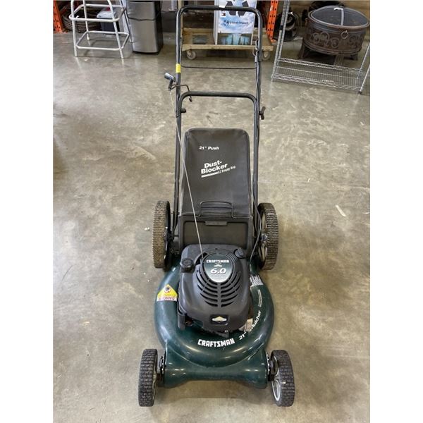 CRAFTSMAN 6HP BRIGGS AND STRATON LAWNMOWER, STARTS AND RUNS