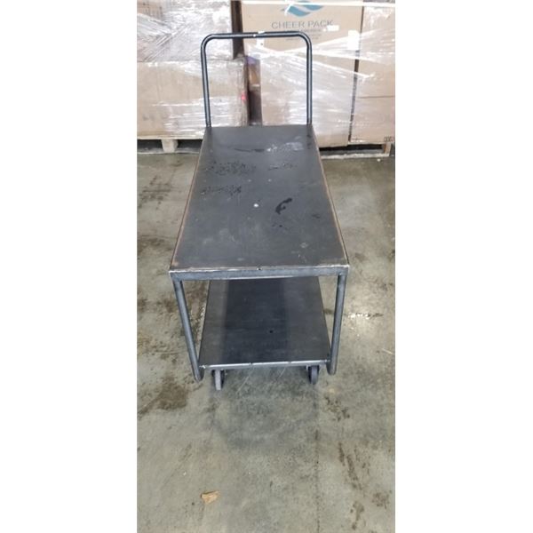 2 TIER ROLLING METAL SHOP CART