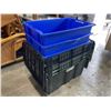 Image 2 : 5 LARGE STORAGE BINS, 2 BLACK ONES HAVE BUILT IN LIDS,