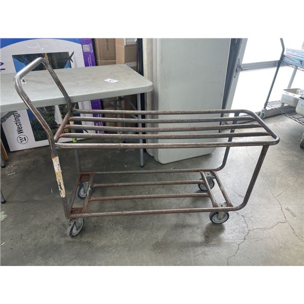 2 TIER ROLLING METAL SHOP CART