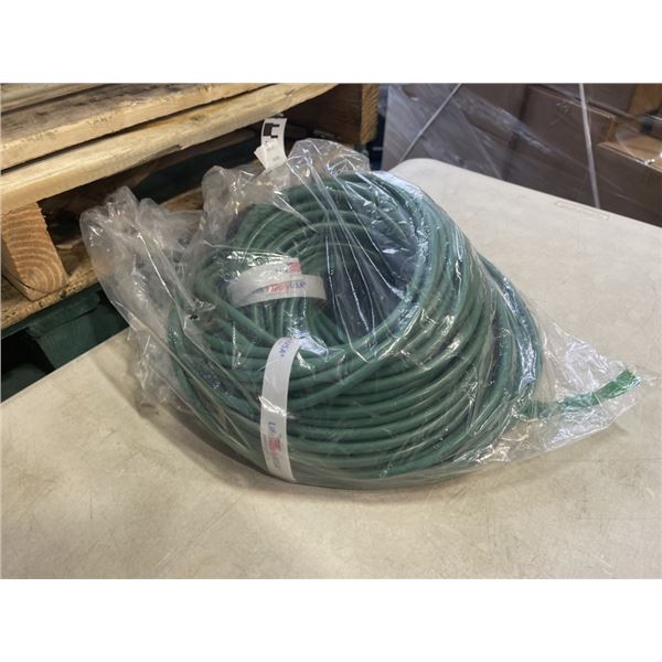AS NEW 200FT GREEN INDOOR OUTDOOR HEAVY DUTY LIGHTED 3 WIRE GROUNDED EXTENSION CORD 16AWG