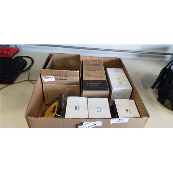 NEW BATHROOM SHELVES, DUMPLING MAKER KITS, MASON JAR SET, TEMP RITE DISHWASHER THERMOMETER, ETC