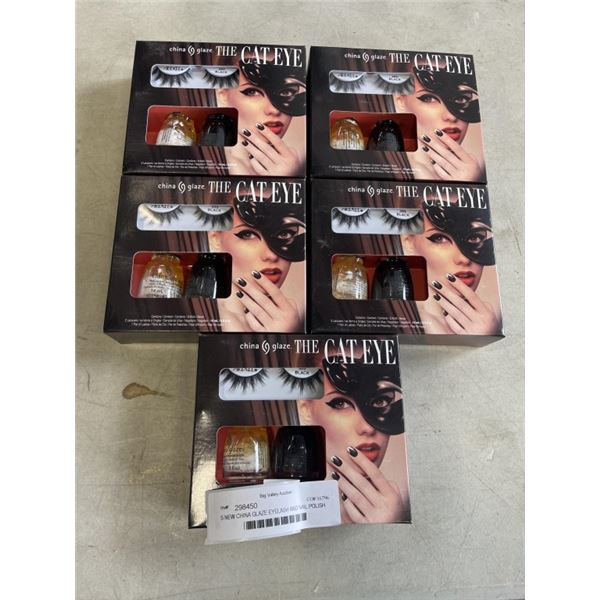 5 NEW CHINA GLAZE EYELASH AND NAIL POLISH GIFT SETS