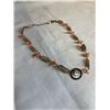 Image 2 : VINTAGE STERLING SILVER W/ MOTHER OF PEARL AND GENUINE PINK CORAL NECKLACE
