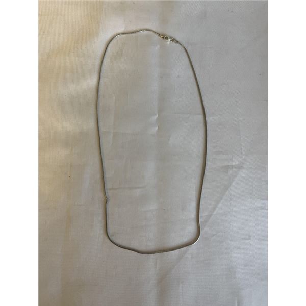 STERLING SILVER SNAKE SKIN CHAIN NECKLACE, MARKED 925 ITALY