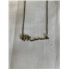 Image 2 : VINTAGE GOLD GUILDED STERLING SILVER "MERCI" NECKLACE MARKED 925, 19" L