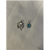 Image 1 : 2 1960'S STERLING SILVER W/ PEARL AND BLUE TOPAZ QUARTZ STONES PENDANTS