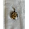 Image 1 : VINTAGE STERLING SILVER W/ GENUINE STONE PENDANT, MARKED 925 AND MAKERS MARK