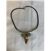 Image 1 : VINTAGE GENUINE TOOTH PENDANT W/ BLACK CORD NECKLACE