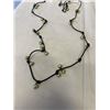 Image 2 : VINTAGE BLACK LEATHER CORD W/ CULTURED FRESH WATER PEARLS NECKLACE, EXTREME LENGTH
