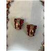 Image 2 : VINTAGE COPPER W/ ENAMEL NECKLACE AND PAIR OF EARRINGS MARKED MATTISSE