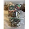 Image 1 : 2 BAGS W/ MISC COSTUME JEWELRY, BEADS AND PARTS