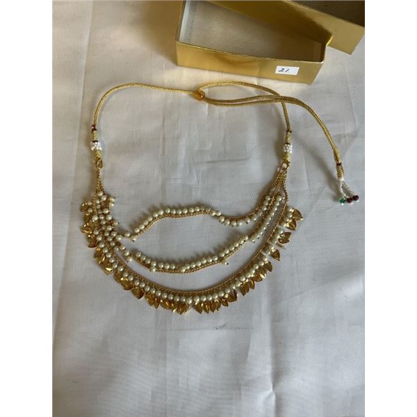 22K GOLD PLATED W/ PEARLS SOUTHEAST ASIAN NECKLACE