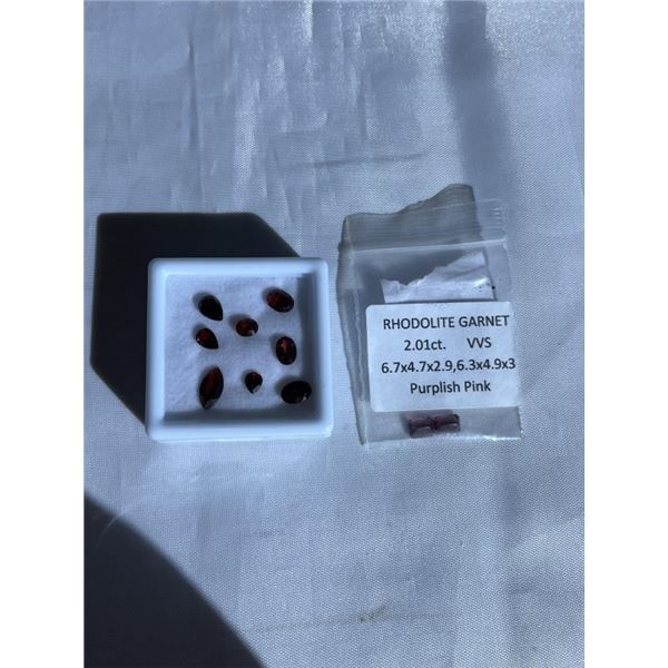 2 PHODOLITE GARNET GEMSTONES PARCELS, 6.67CT  AND 2.01CT