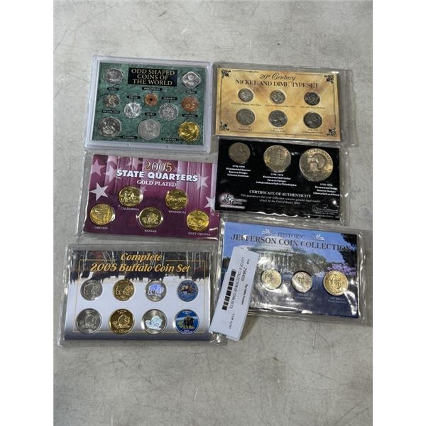 LOT OF 6 COLLECTION OF COIN SETS