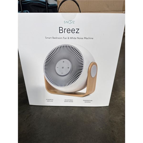 NEW SNOOZ BREEZ SMART BEDROOM FAN AND WHITE NOISE MACHINE RETAIL  $255 CAD