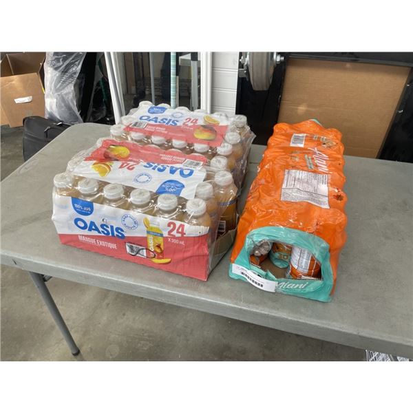 2 FLATS OF OASIS ORANGE JUICE AND CASE OF ALANI PROTEIN DRINKS - SOME MISSING BOTTLES