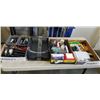 Image 1 : 3 TRAYS OF ASSORTED OFFICE SUPPLIES AND WINGLINE STAPLERS