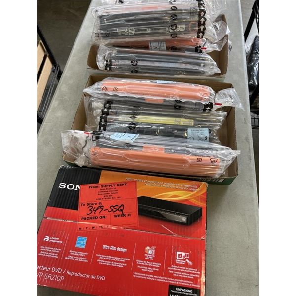 NEW SONY DVD PLAYER AND 2 TRAYS OF TONER