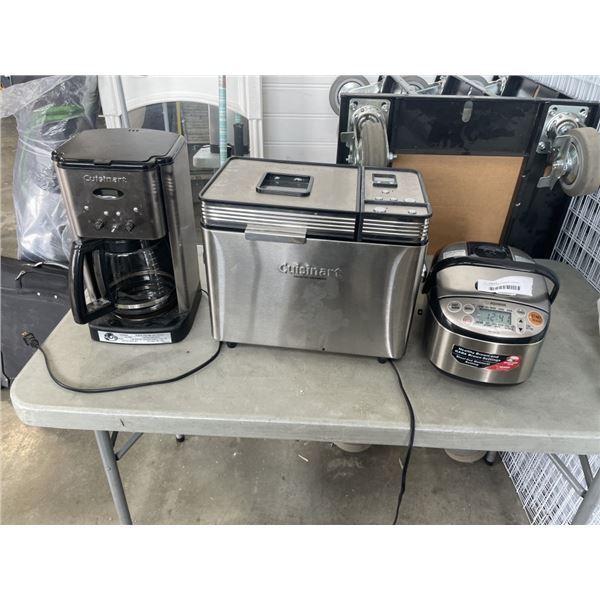 CUINSINART BREADMAKER, COFFEE MAKER, AND RICE COOKER