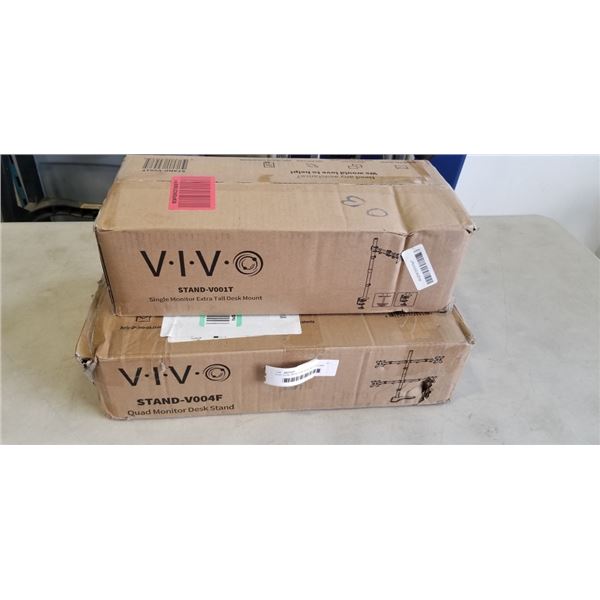 VIVO QUAD MONITOR DESK MOUNT AND VIVO SINGLE MONITOR EXTRA TALL DESK MOUNT