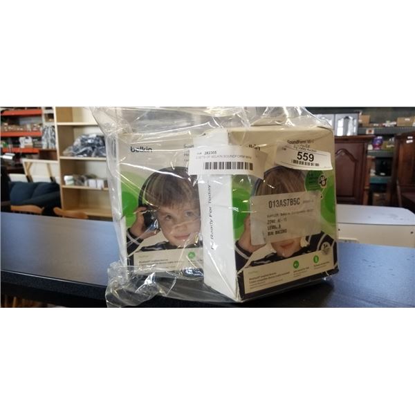 2 SETS OF BELKIN SOUNDFORM MINI WIRELESS ON EAR HEADPHONES FOR KIDS