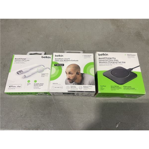 BELKIN BOOSTCHARGE PRO UNIVERSAL EASY ALIGN WIRELESS CHARGIN PAD 15W, BELKIN SOUNDFORM CLEAR FIT OPE