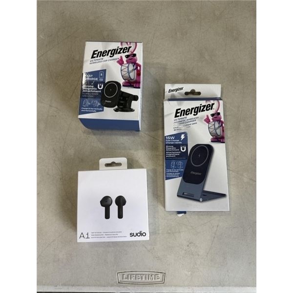 ENERGIZER ULTIMATE MAGNETIC WIRELESS FOLDING CHARGER, ENERGIZER ULTIMATE WIRELESS CAR CHARGER AND SU