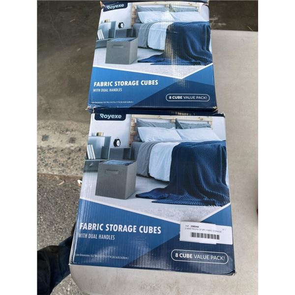 2 NEW PACKS OF 8PC FABRIC STORAGE BOXES