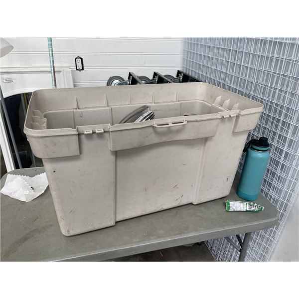 BOX OF TRAMONTINA AND KIRKLAND POTS, PANS, ETC