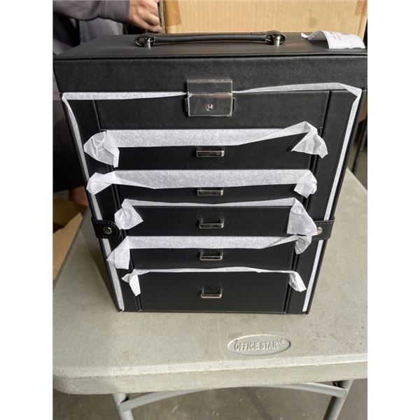NEW 6 TYIER LEATHER JEWELLERY BOX ORGANIZER