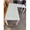 Image 1 : MODERN WHITE AND GLASS TWO PIECE L-SHAPE DESK