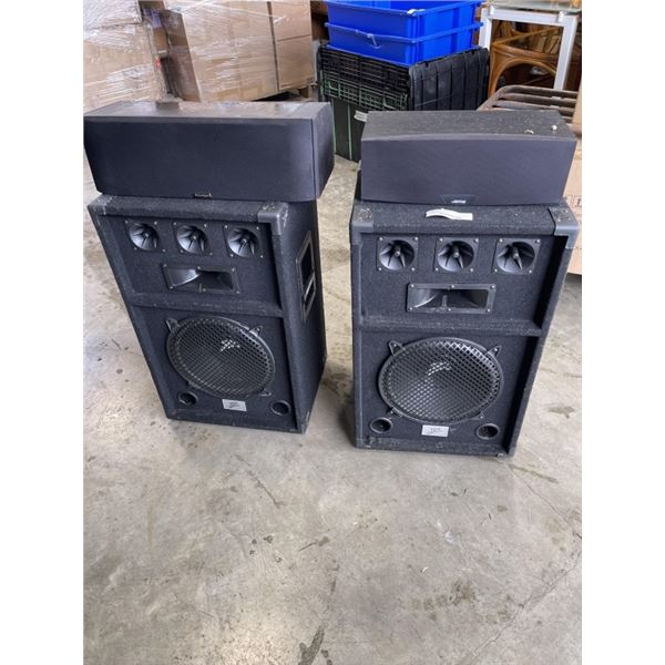 2 'Z' FLOOR DJ SPEAKERS AND 2 CENTRE SPEAKERS