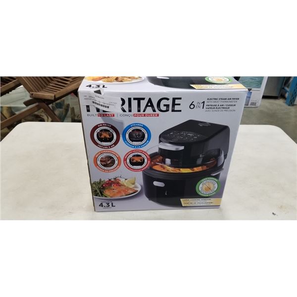 HERITAGE INFRARED 4.5QT STEAM AIR FRYER - TESTED WORKING, RETAIL $299