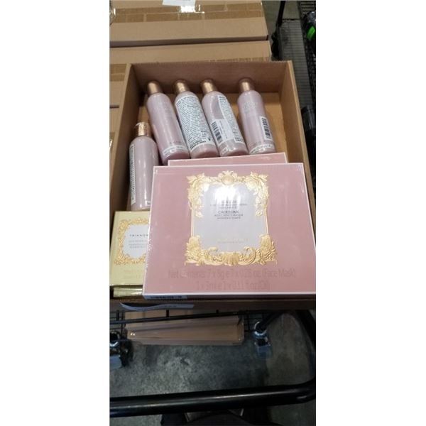 LOT OF 3 ANTI WRINKLE FACIAL MASK SETS 2 SOPTHING REAPAIRING SERUM AND 5 BOTTLES OF SHOWER OIL