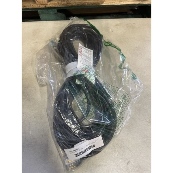 AS NEW 50FT BLACK  INDOOR OUTDOOR HEAVY DUTY LIGHTED 3 WIRE GROUNDED EXTENSION CORD 16AWG