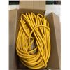 Image 2 : AS NEW 75FT YELLOW  INDOOR OUTDOOR HEAVY DUTY LIGHTED 3 WIRE GROUNDED EXTENSION CORD 14AWG