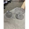 Image 2 : 3 PART VINTAGE SANGO VICTORIA & BEALE "FORBIDDEN FRUIT" FROSTED GLASS DIVIDED SERVING PLATTER AND 2 