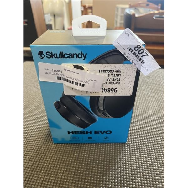 SKULLCANDY HESH EVO OVER EAR SOUND ISOLATING BLUETOOTH HEADPHONES - TESTED WORKING, RETAIL $99