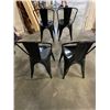 Image 4 : BLACK METAL DINING TABLE WITH 4 BLACK METAL CHAIRS