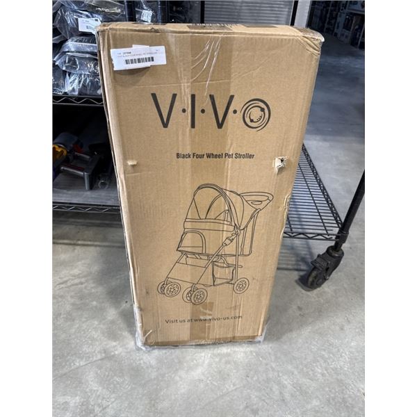 VIVO BLACK FOUR WHEEL PET STROLLER