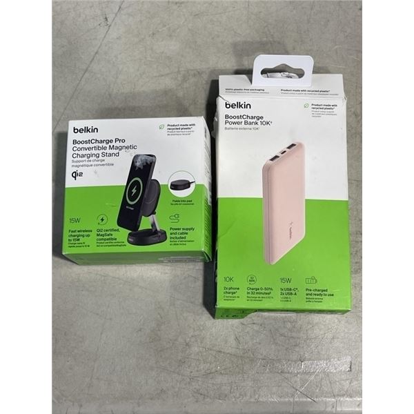 BELKIN BOOSTCHARGE POWER BANK 10K AND BELKIN BOOSTCHARGE PRO CONVERTIBLE MAGNETIC CHARGIN STAND