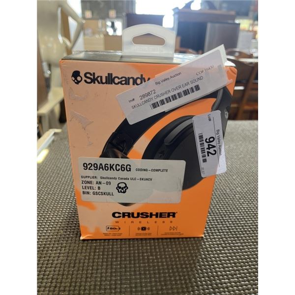 SKULLCANDY CRUSHER OVER EAR SOUND ISOLAING BLUETOOTH HEADPHONES - TESTED WORKING, RETAIL $149