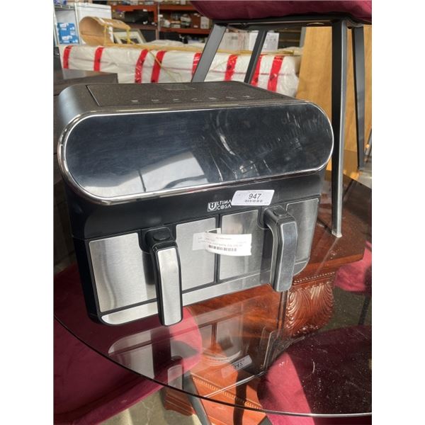 AS NEW ULTIMA COSA  8.5QT DIGITAL DUAL ZONE AIR FRYER - TESTED WORKING, RETAIL $299